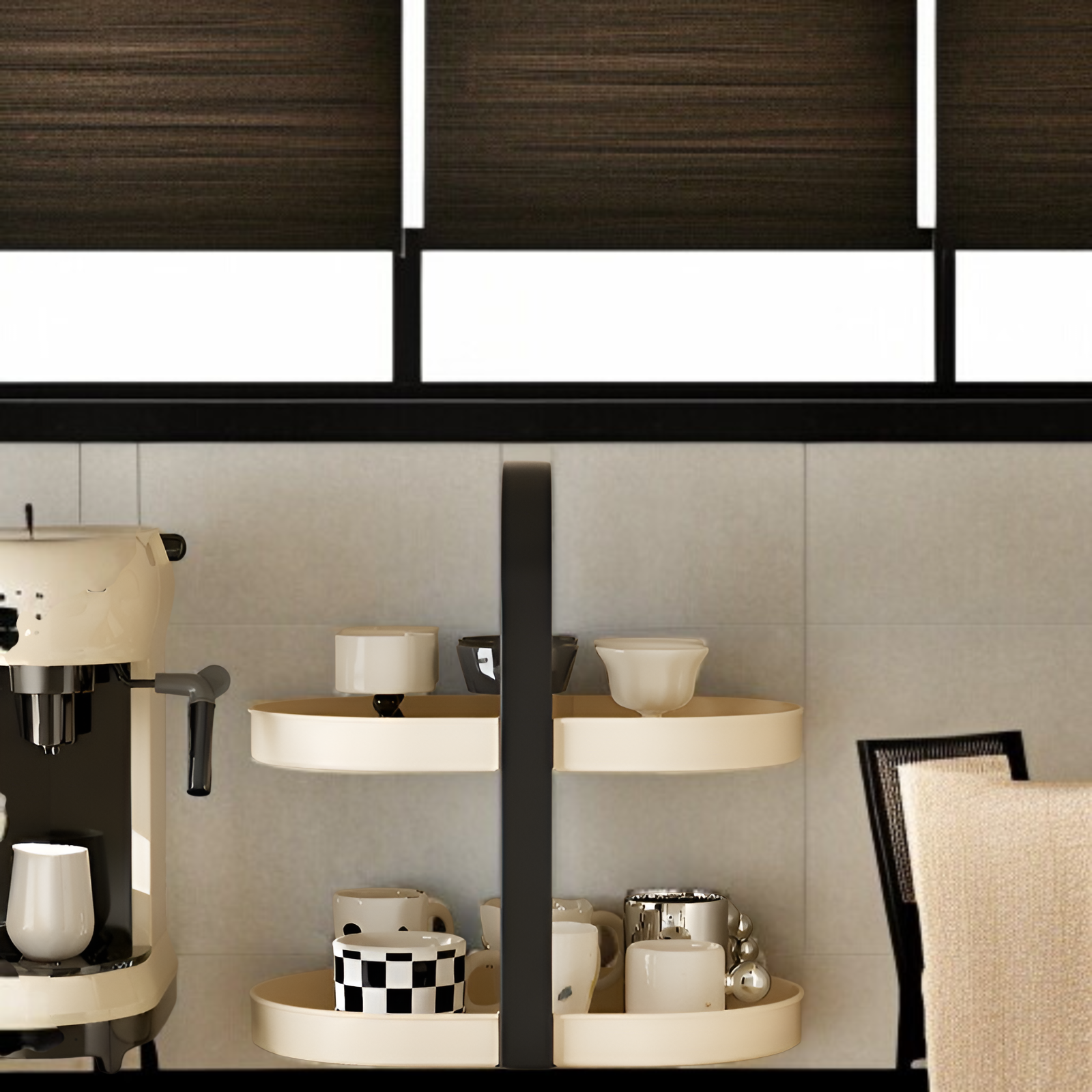 ティーカップマグコーヒーカップデスクトップティーテーブルカップホルダー防塵軽量高級シンプル多層パンチフリーフロア収納ラック