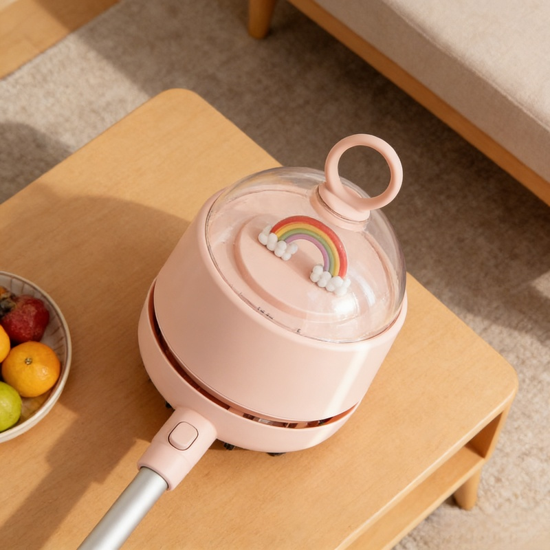 เครื่องดูดฝุ่นขนาดเล็กแบบมีด้ามจับ ชาร์จ USB ใช้ได้ทั้งในรถและบ้าน