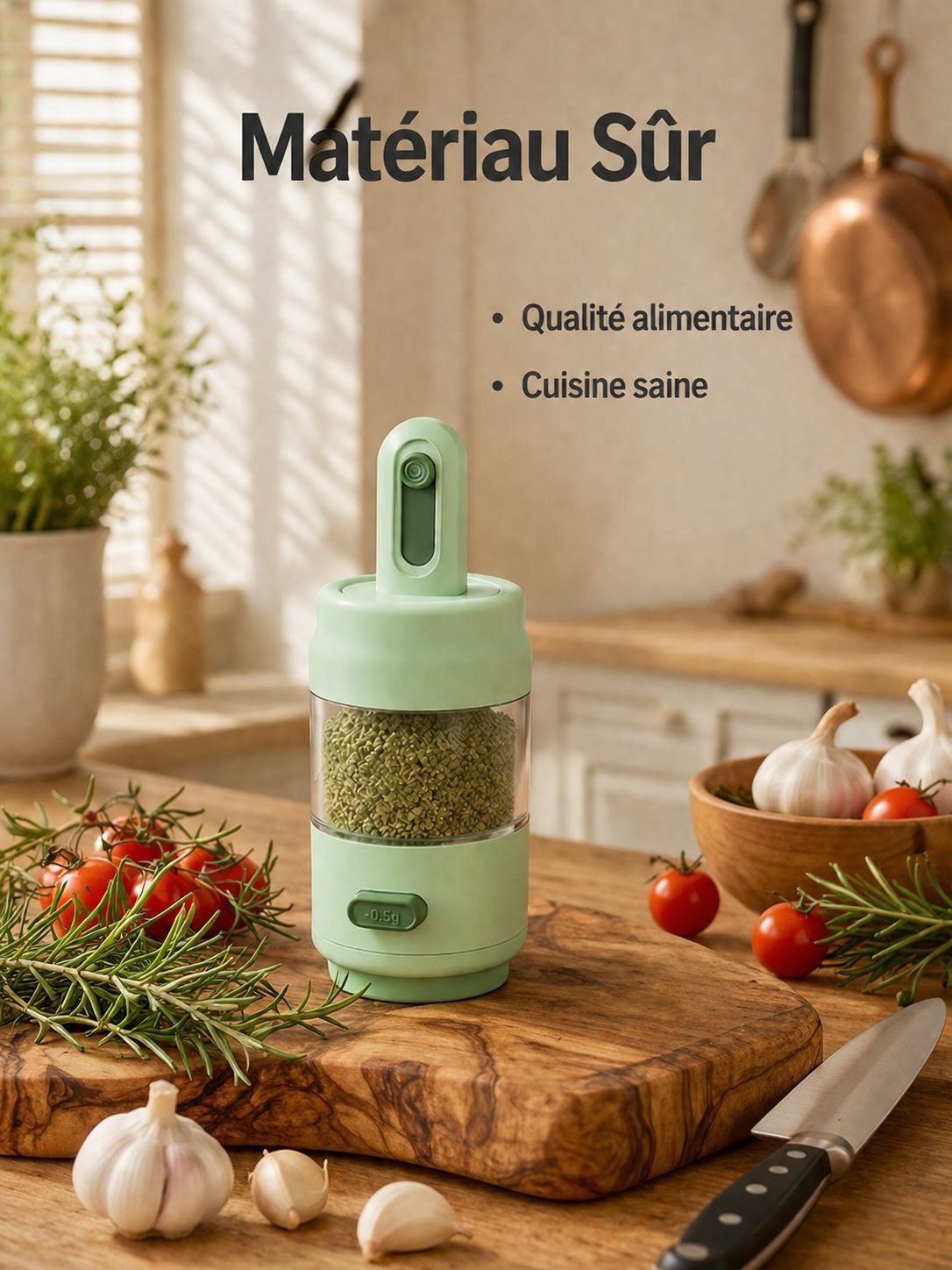 Bocaux hermétiques de cuisine pour sel, glutamate et autres condiments