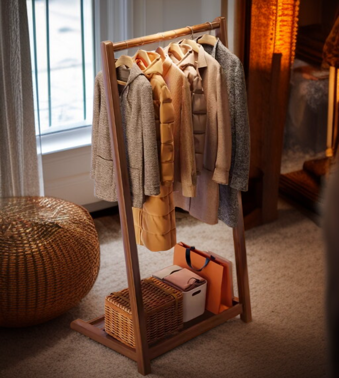 رف تخزين ملابس أنيق للمنزل