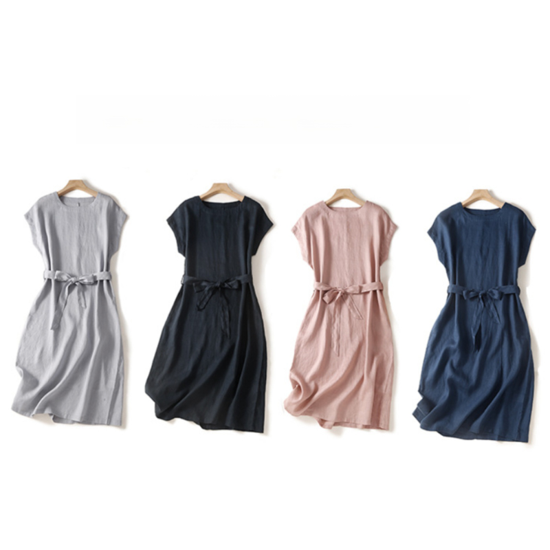 Summer Style Retro Cotton Linen Dress