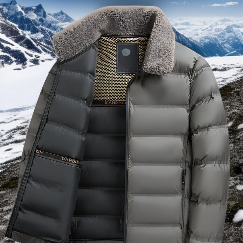 남자 겨울 비즈니스 캐주얼 패딩 퍼 칼라 터틀넥 기모 도톰 패딩 아빠 겨울 보온 패딩