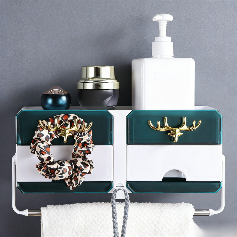 壁掛け引き出し付き石鹸収納ケース シンプルバスルーム整理用品