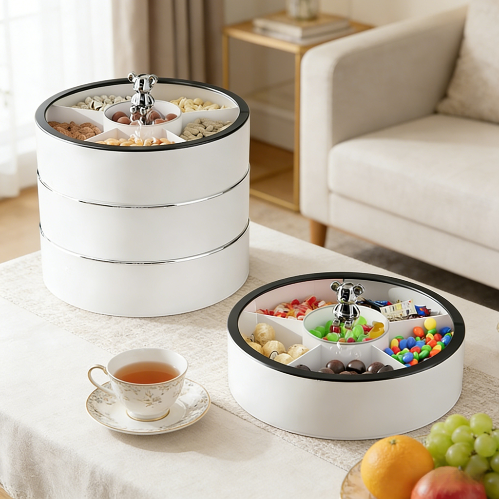 全新可旋轉乾果零食密封收納盒