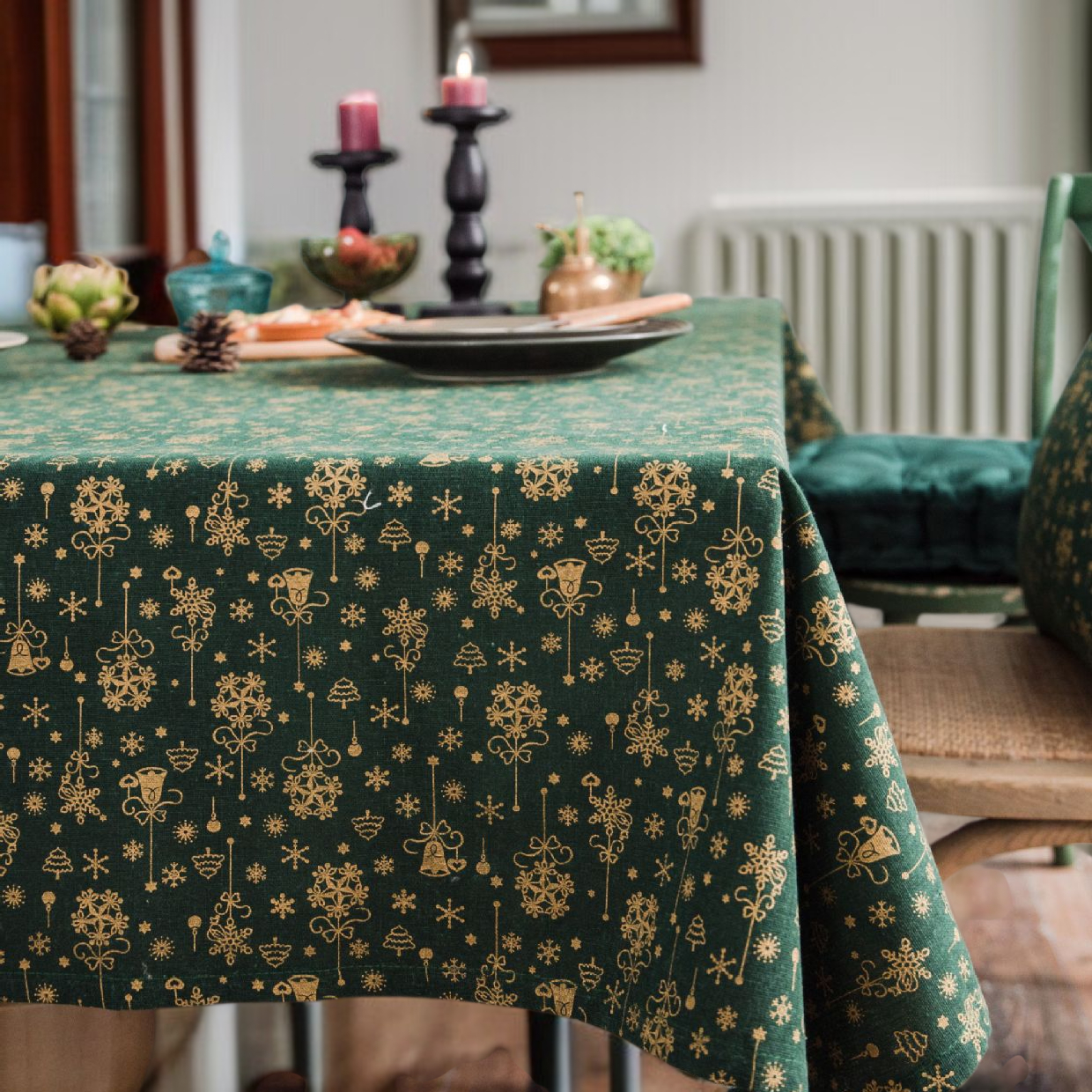파티용으로 완벽한 크리스마스 면 마 식탁보
