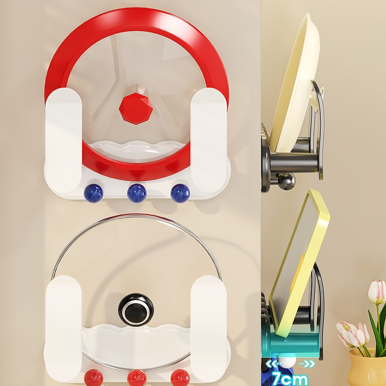 Light luxury style wall-mounted pot lid rack
