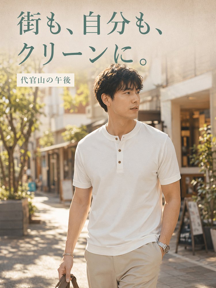 ヘンリーネック半袖Tシャツ