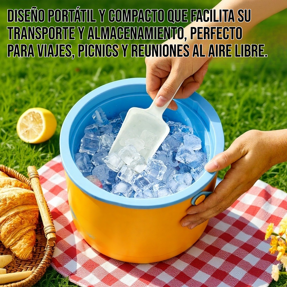 Cubo de hielo portátil de calidad alimentaria