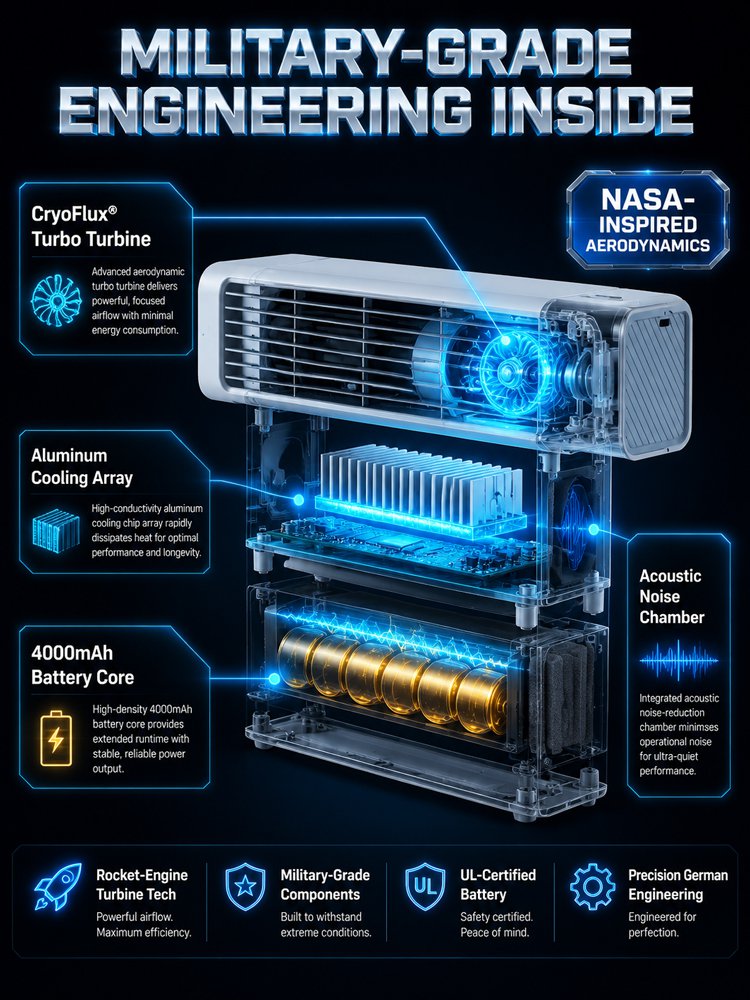 【Three-Second Rapid Cooling】Bladeless Turbo Tower Fan