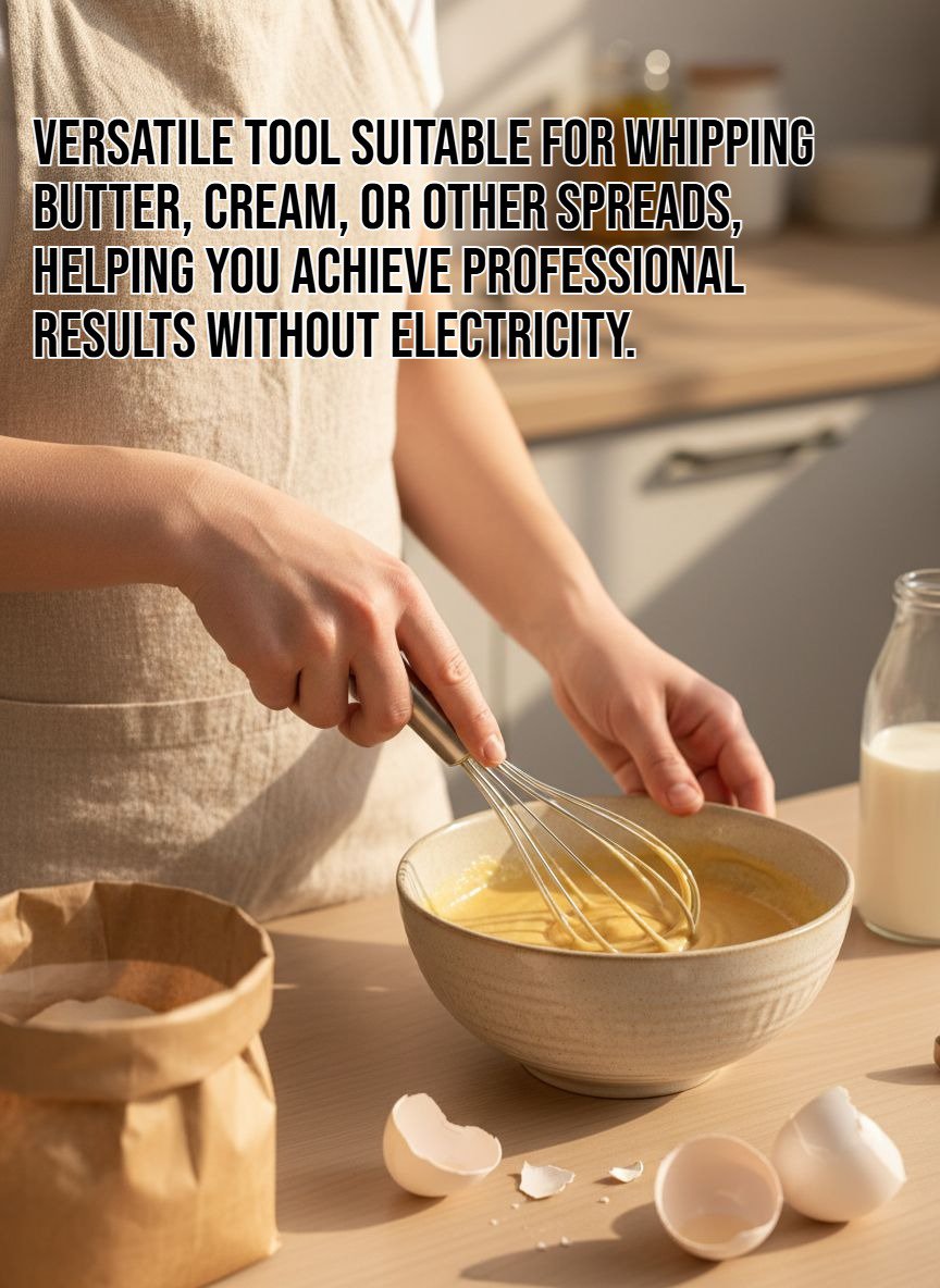 Close-up of home butter whipper with ergonomic handle