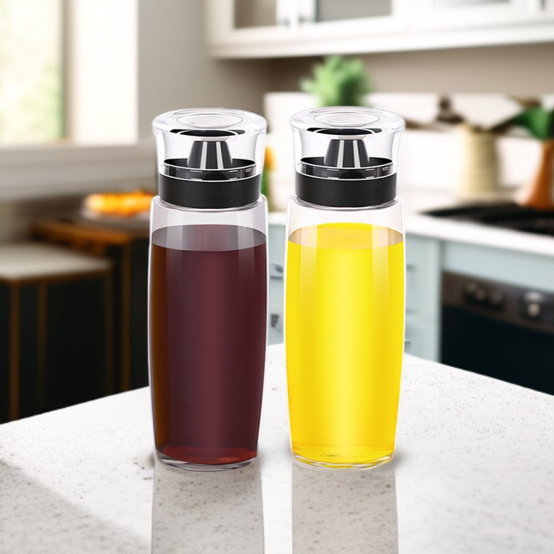 漏れ防止の密封ガラス調味料ボトル