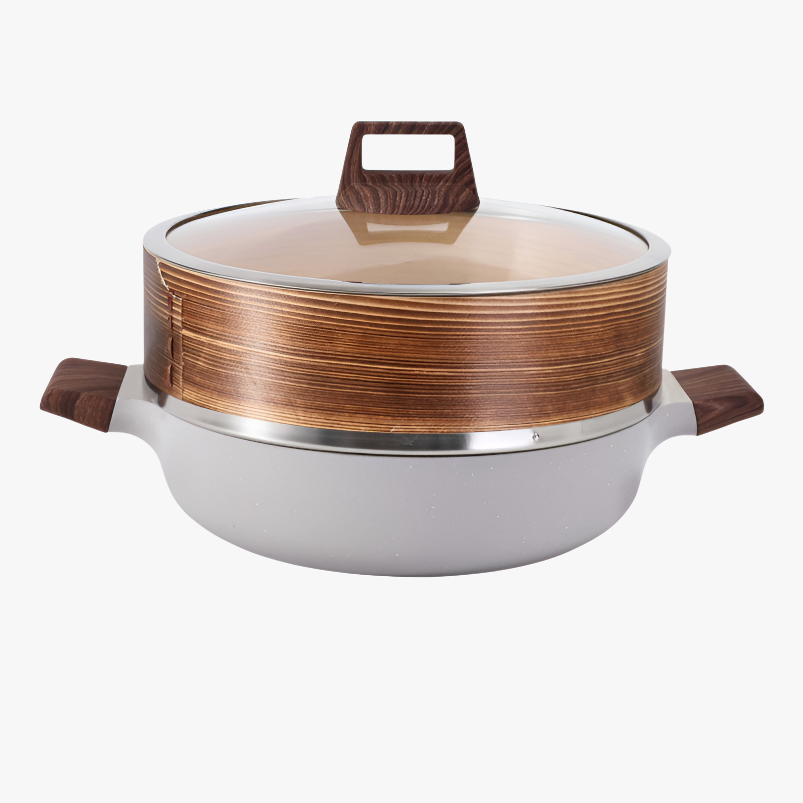 Antihaft-Dampfgarer mit Dämpfeinsatz-Set, stapelbar