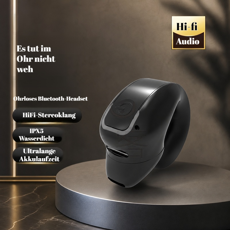 Bluetooth-Ohrhörer, nicht im Ohr, Clip-On, einseitig, extra lange Akkulaufzeit