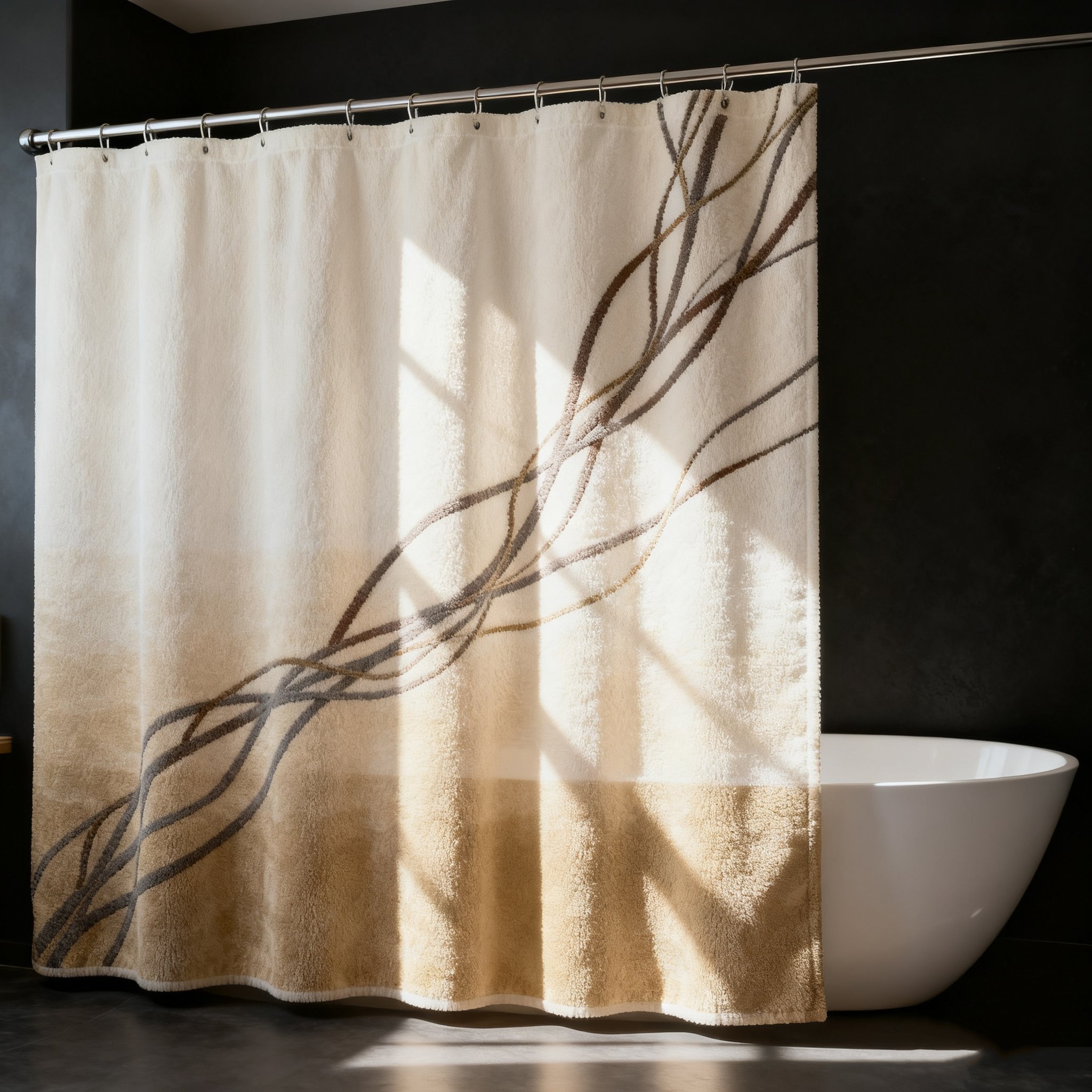 レトロ風バスルームカーテン9枚セット全体写真