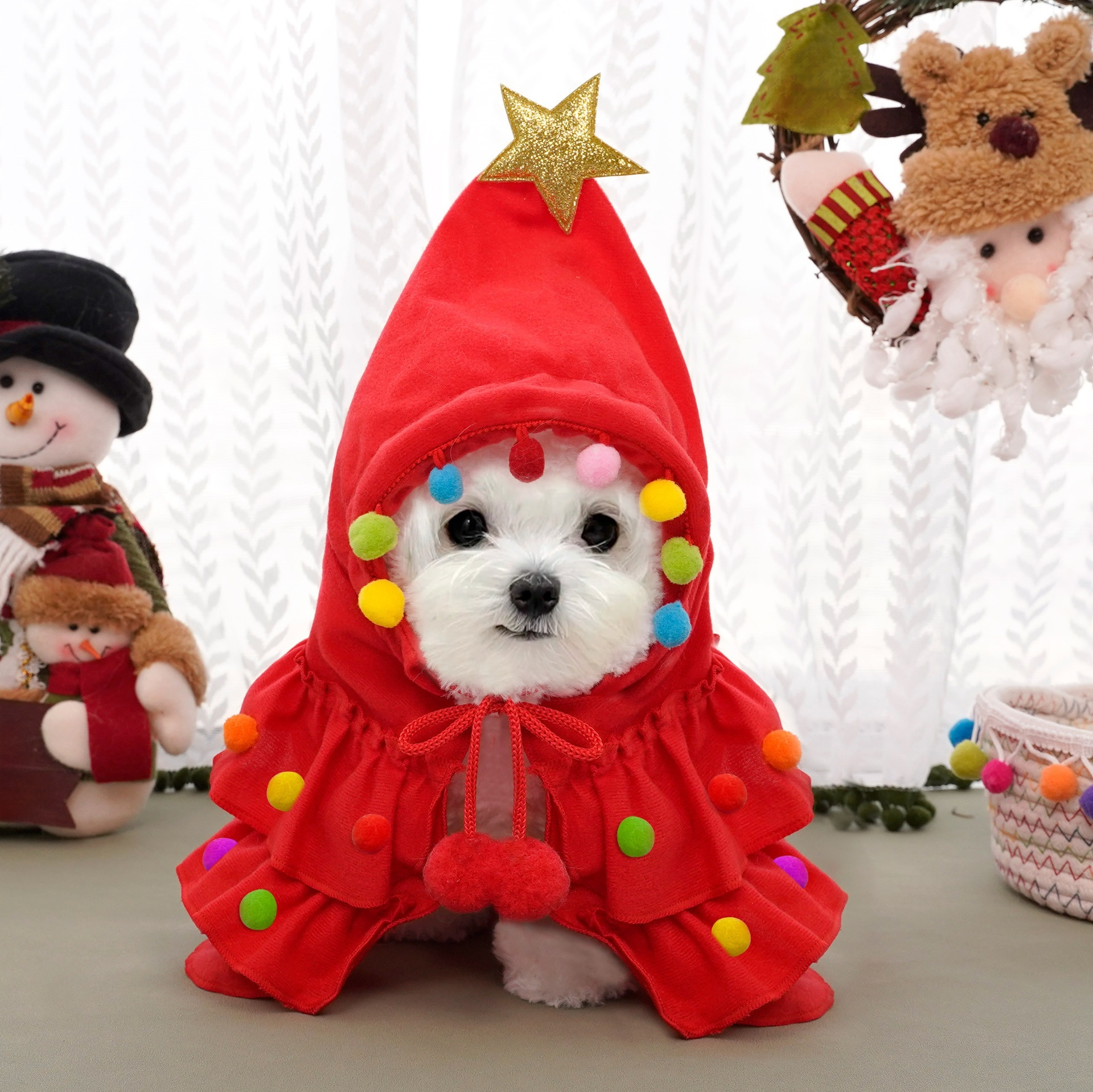크리스마스 강아지 망토 변신 의상 고양이용