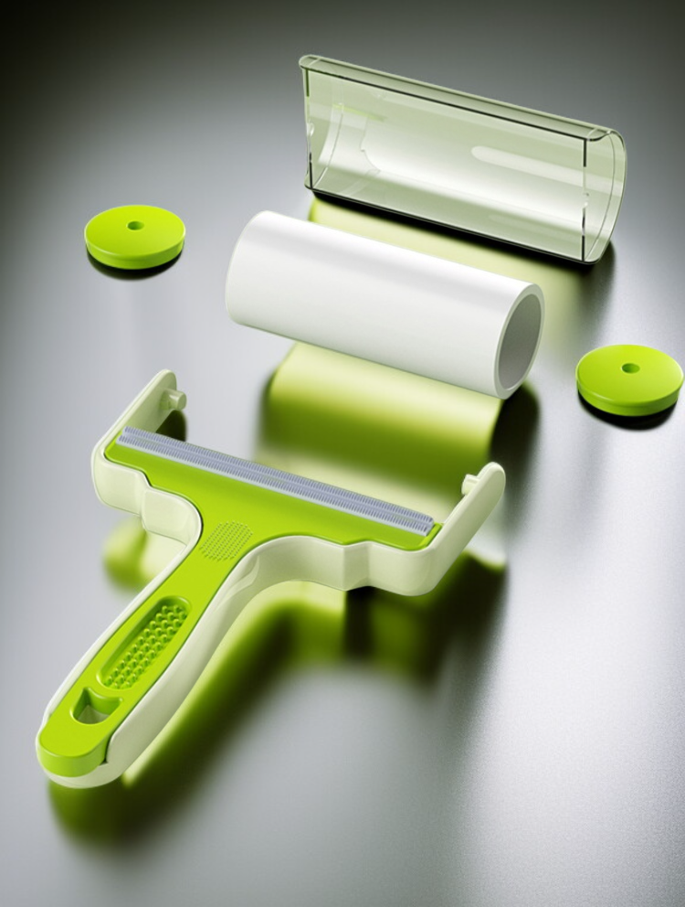 옷 먼지 제거 효과를 보여주는 점모기