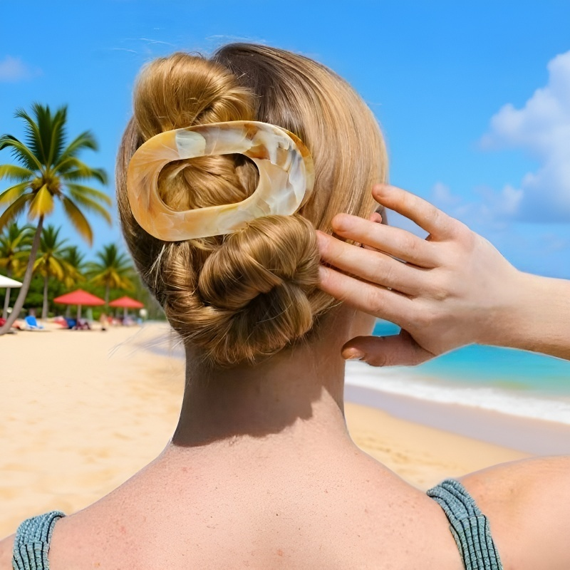 마블 그라데이션 고급 헤어 클립/클로 클립