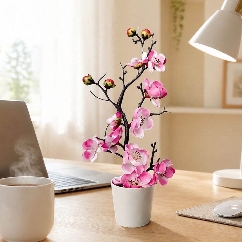 Decoración de paisaje con flores secas
