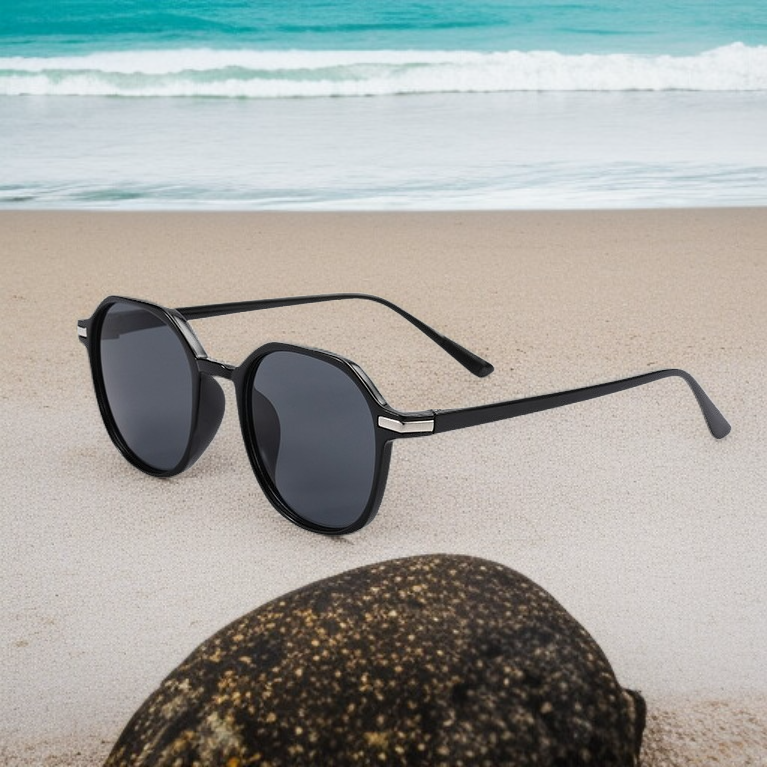 Gafas de sol redondas con tachuelas para mujer, versátiles y a la moda