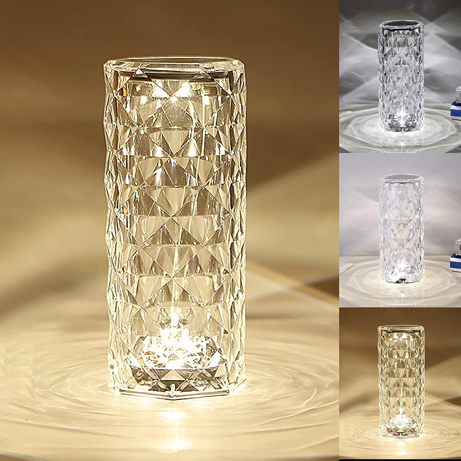 Three-color crystal night light