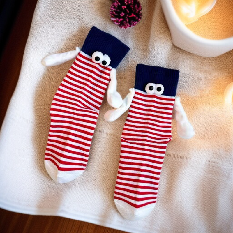 牵手カラフル磁気付きペアソックス 女性用ドーパミンカラー中筒ソックス