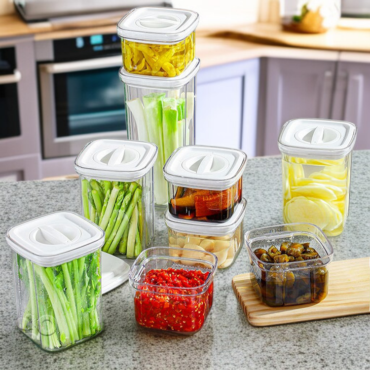  주방용 회전 투명 밀폐 용기 수납함