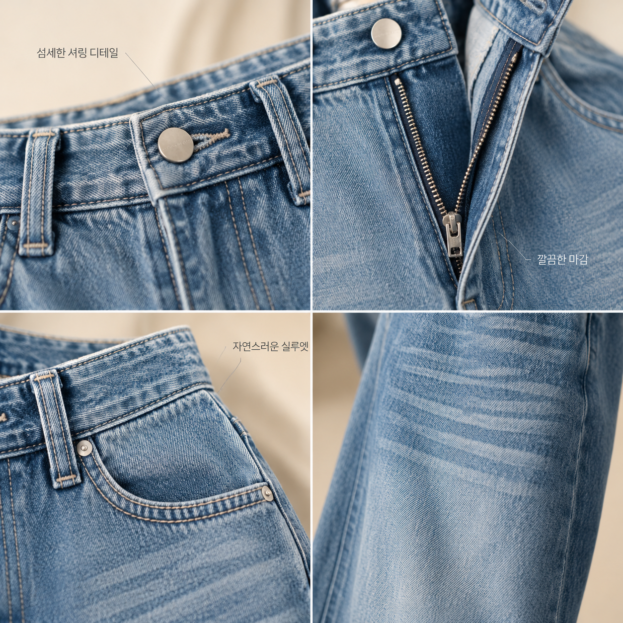 하이웨이스트 슬림 롱 데님 와이드 팬츠 여성