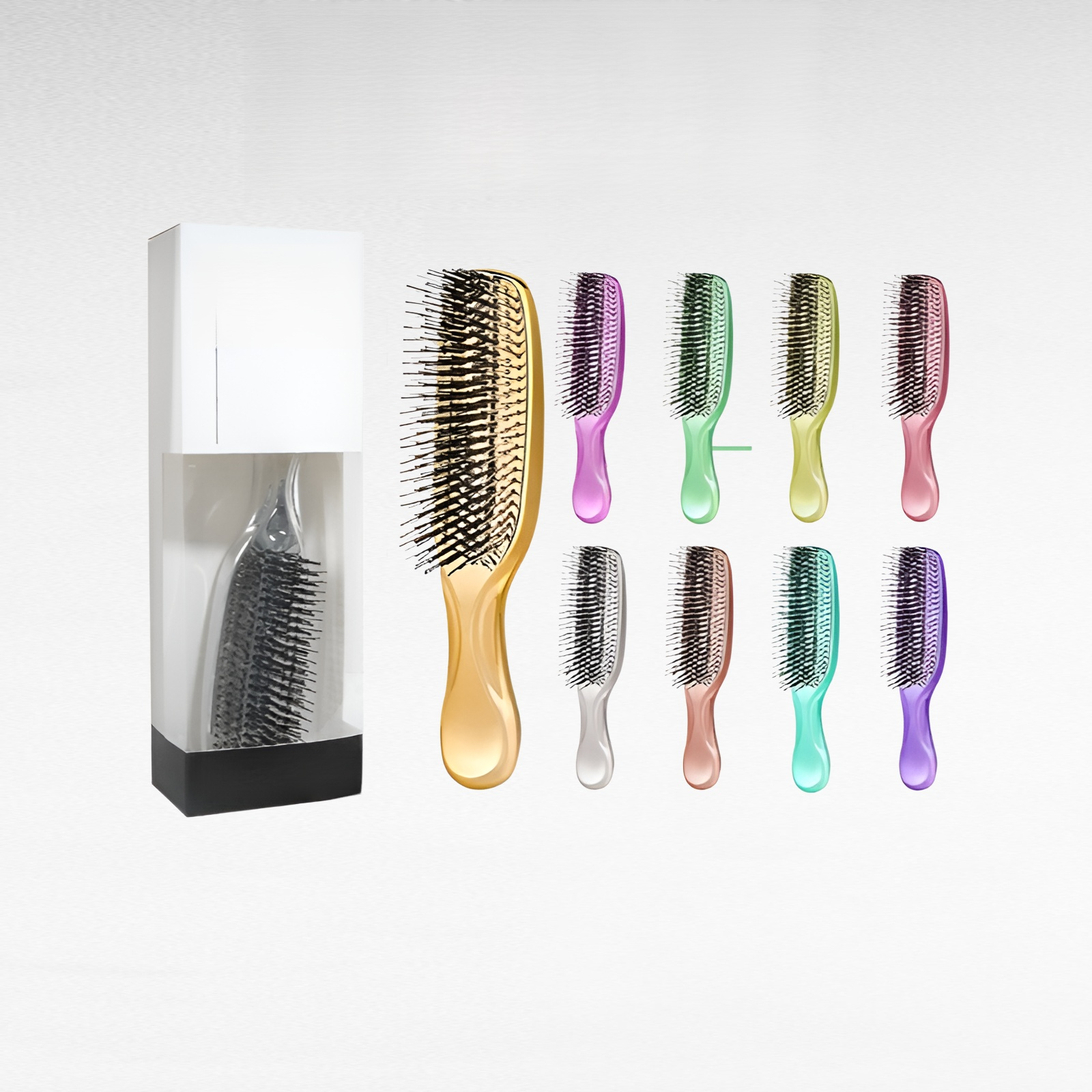 Elektroplattierte Stylingbürste Zeus-Kamm, geeignet für nasses & trockenes Haar