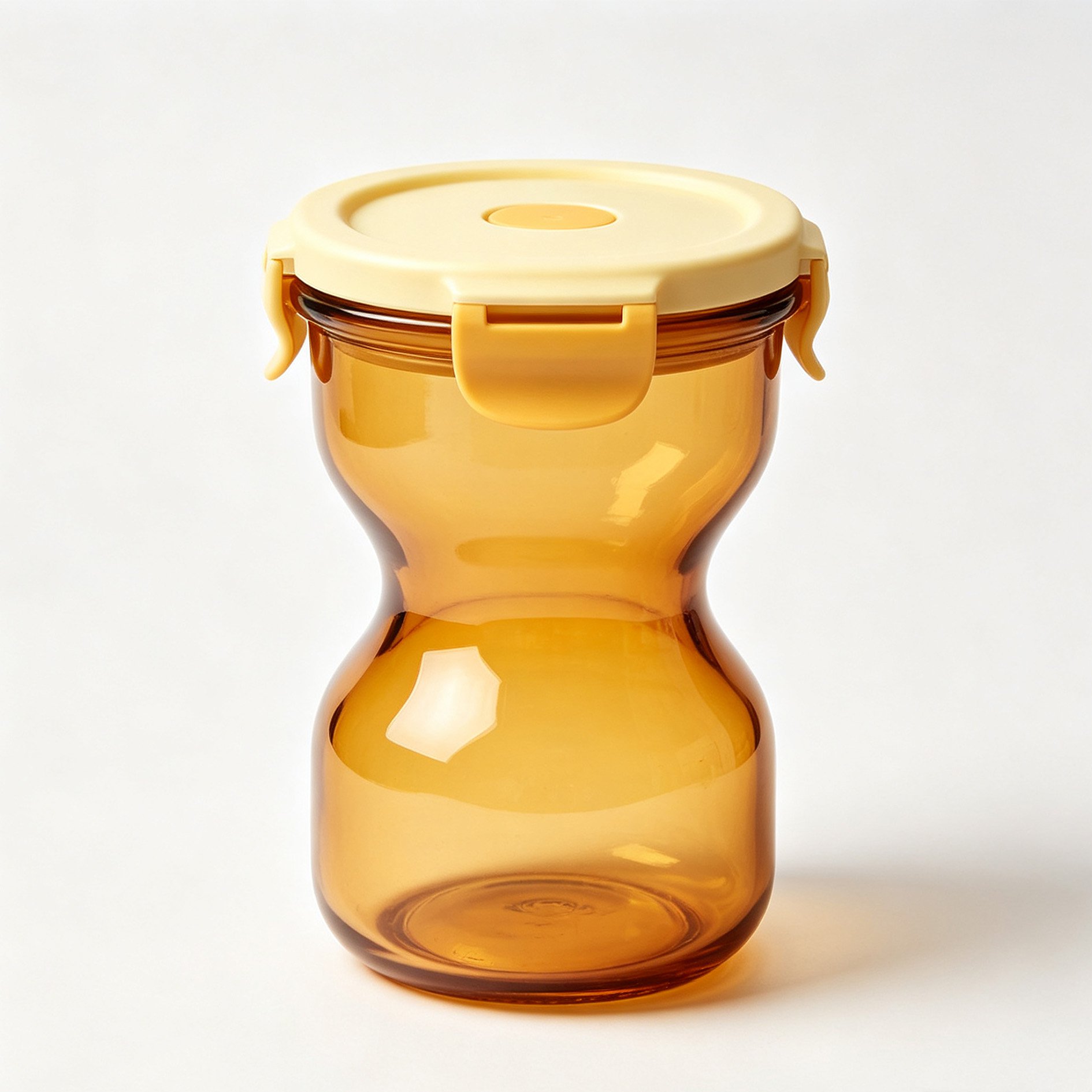 Amber sealed glass jar