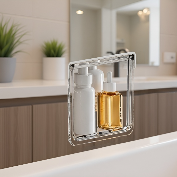 隱藏式鏡櫃抽拉收納盒