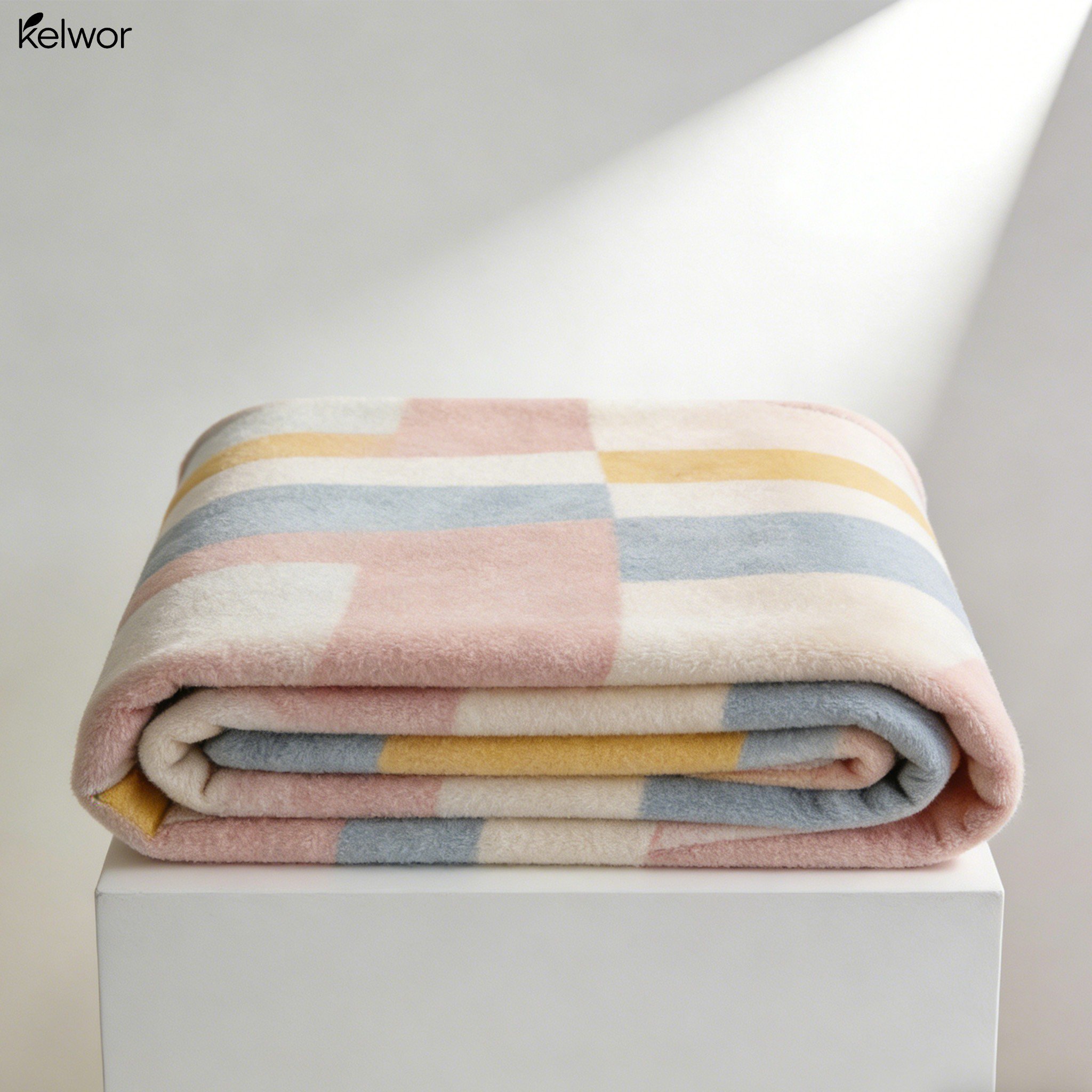 Prosty i miękki koc na kanapie w salonie