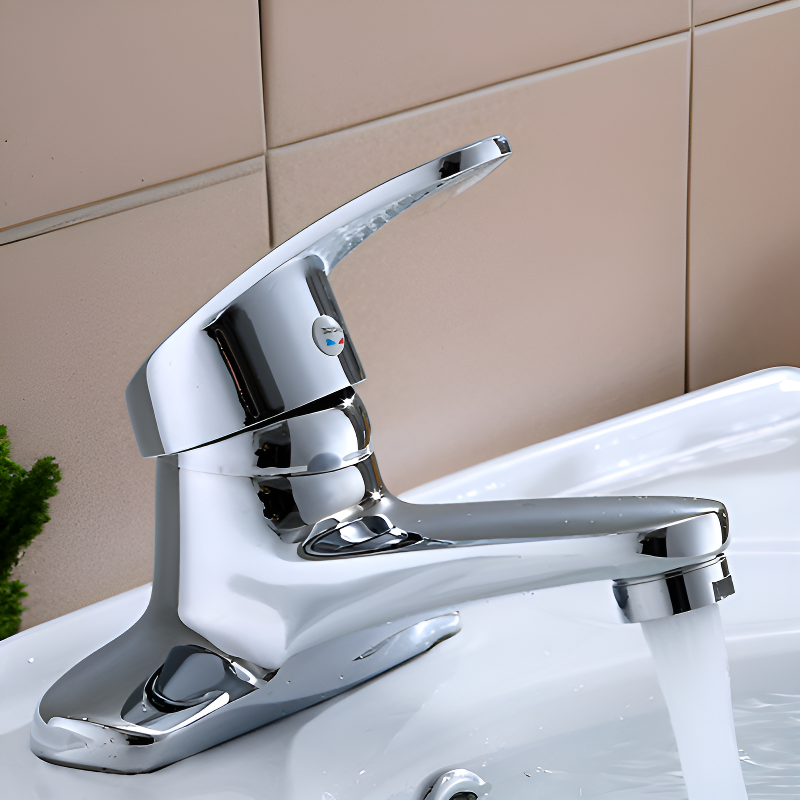 ก๊อกน้ำอ่างล้างหน้าแบบสองมือจับ กันน้ำ น้ำร้อนน้ำเย็น