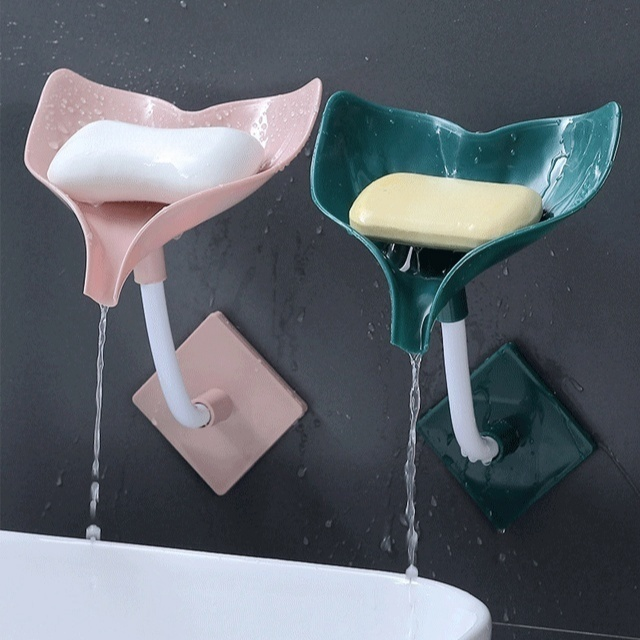 新型鯨魚尾巴壁掛式瀝水皂盒