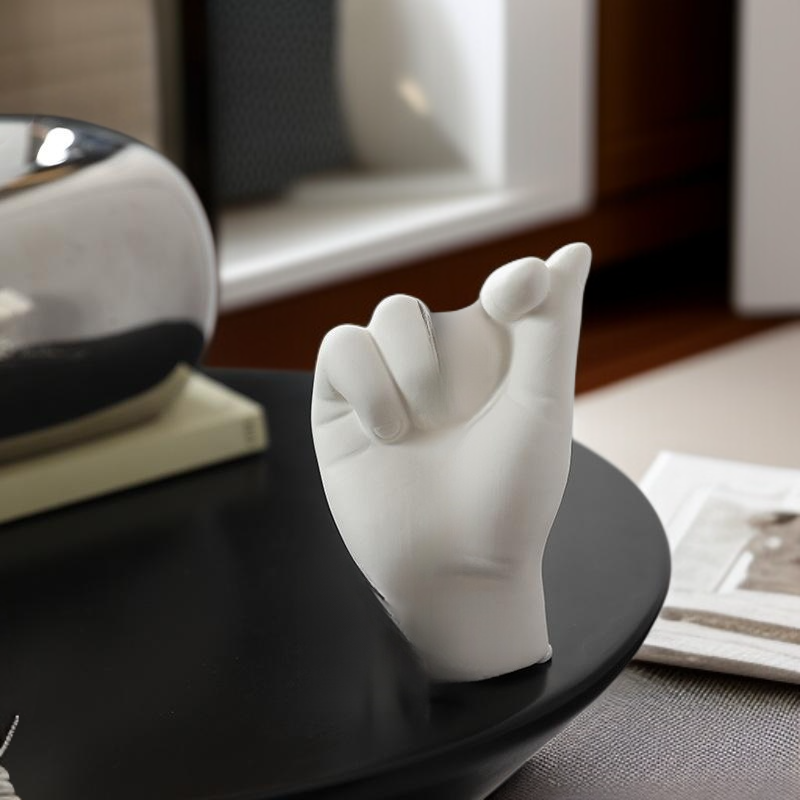 모던 세라믹 손바닥 오브제 반지 보관함 인테리어 소품