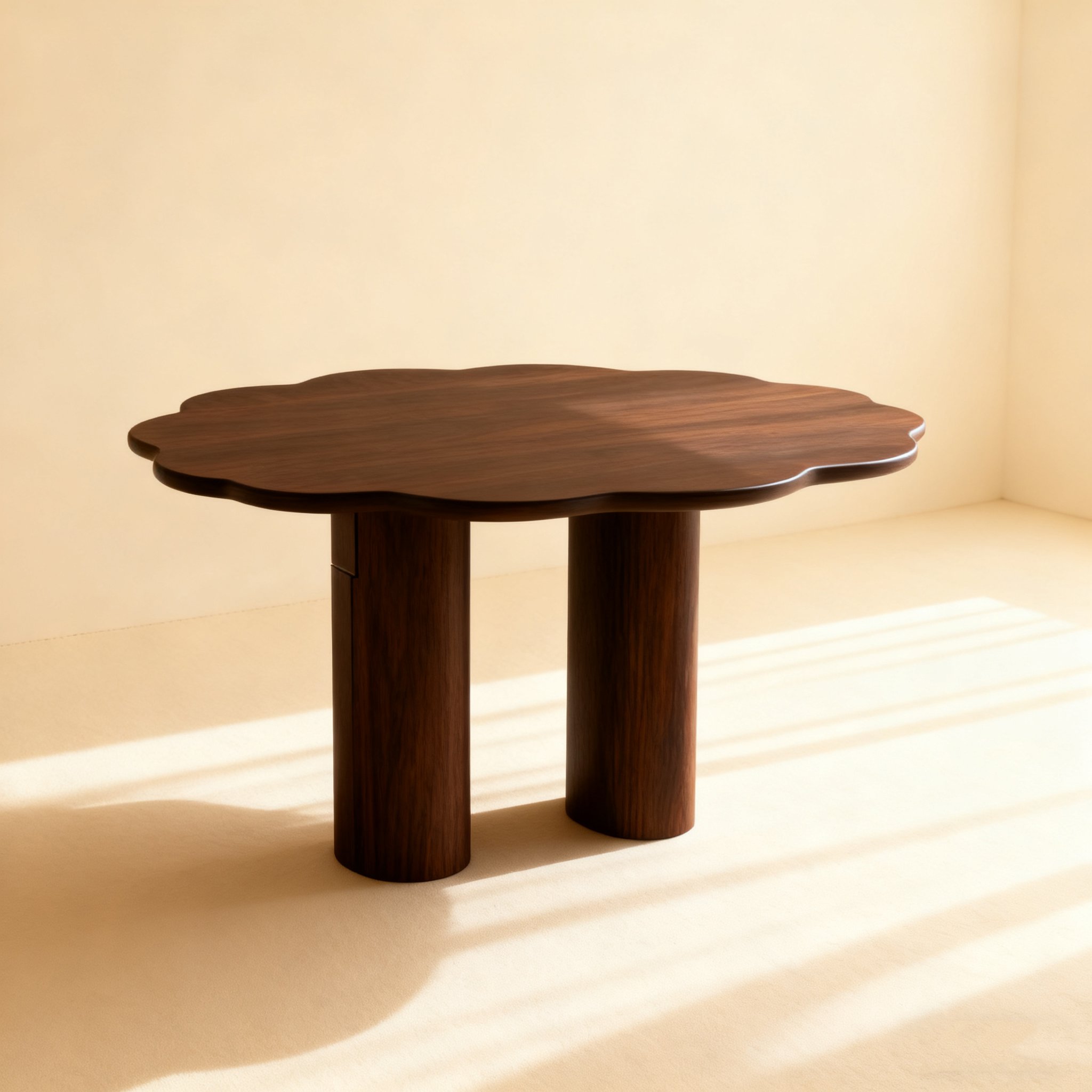  천연 원목 레이스 디자인 테이블