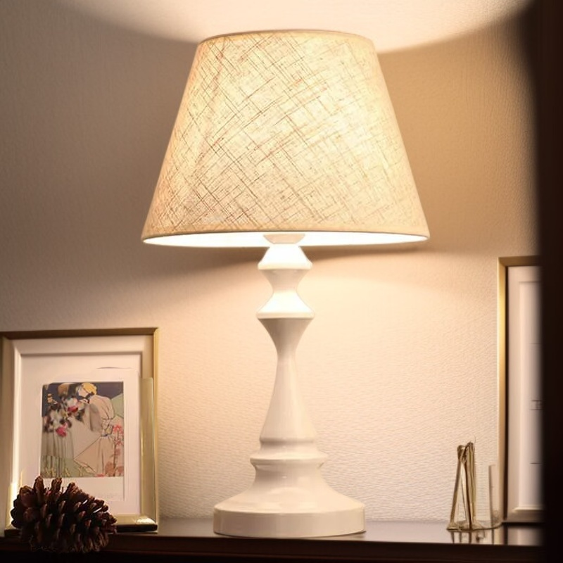 家庭用寝室LEDベッドサイドランプ ヨーロピアン鉄製ムードスタンド ファブリック読書ライト