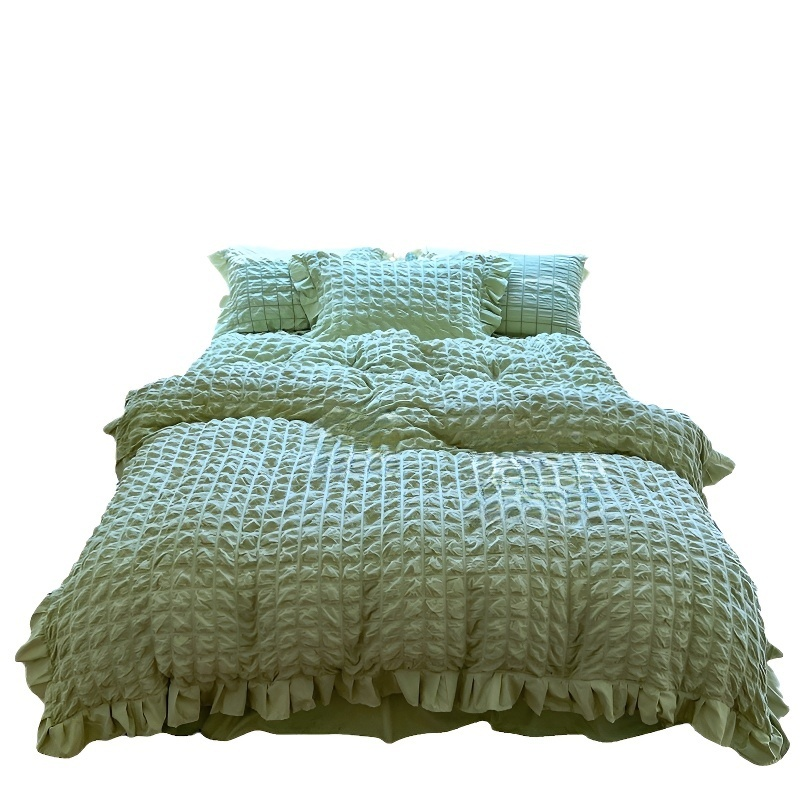 水洗棉泡泡紗提花床裙四件套