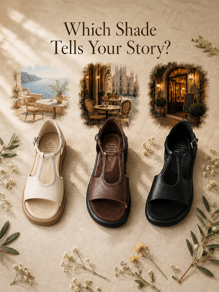 Niche Woven Buckle Strap Roman Sandals