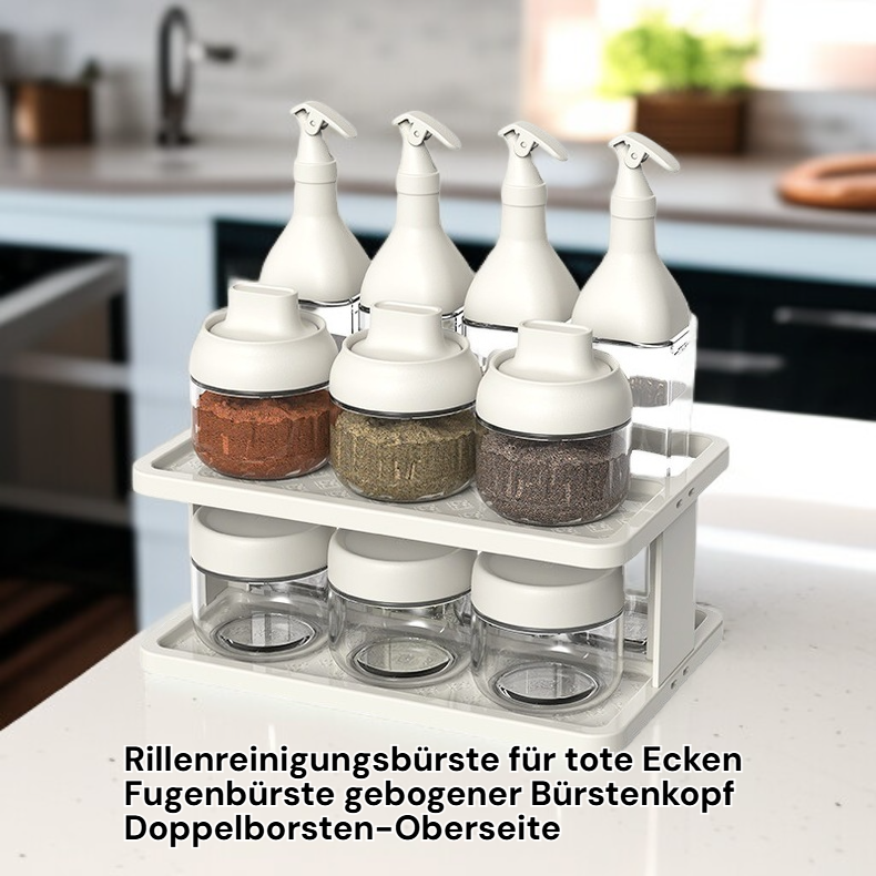 Double-Layered Spice Jar Organizer with Labels