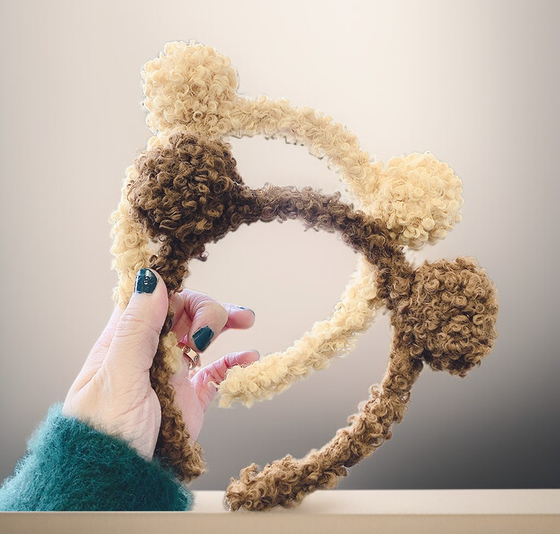 女性用ぬいぐるみクマ耳洗顔ヘアアクセサリー