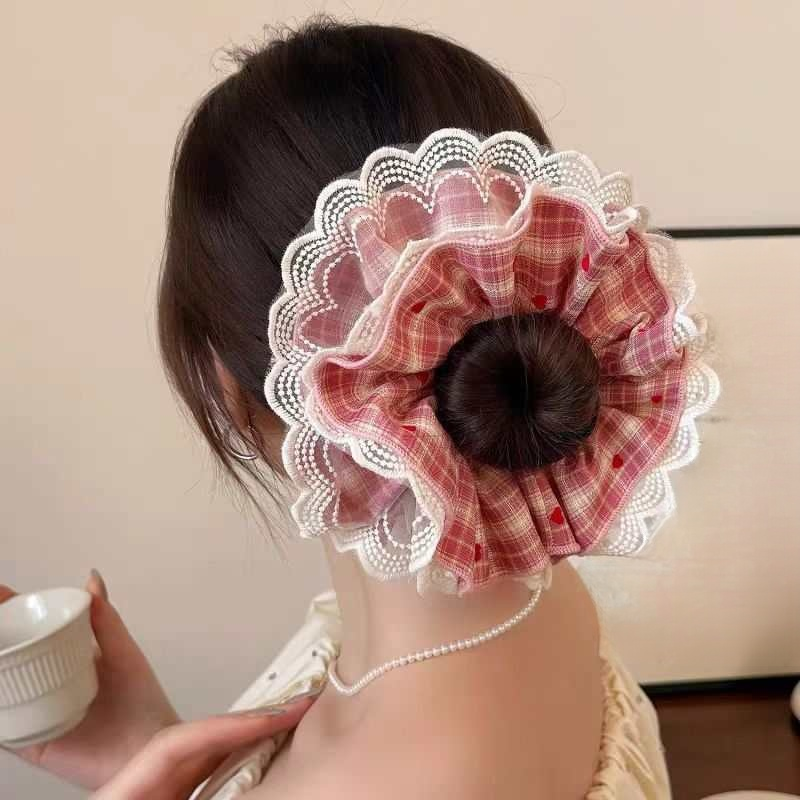 蕾絲蝴蝶結大腸圈髮飾