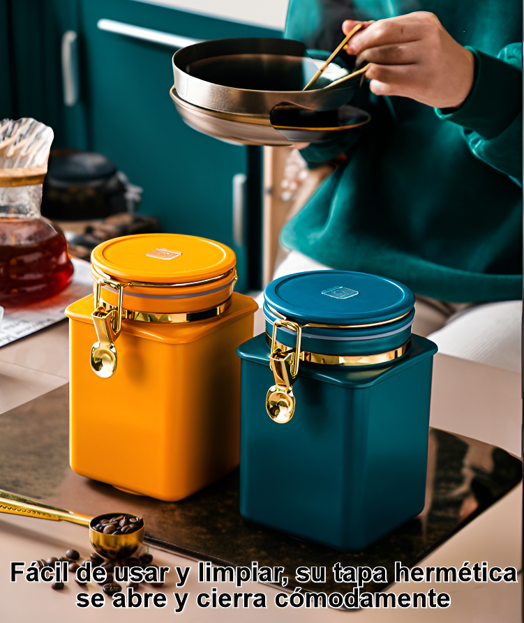 Contenedor hermético para conservar café fresco