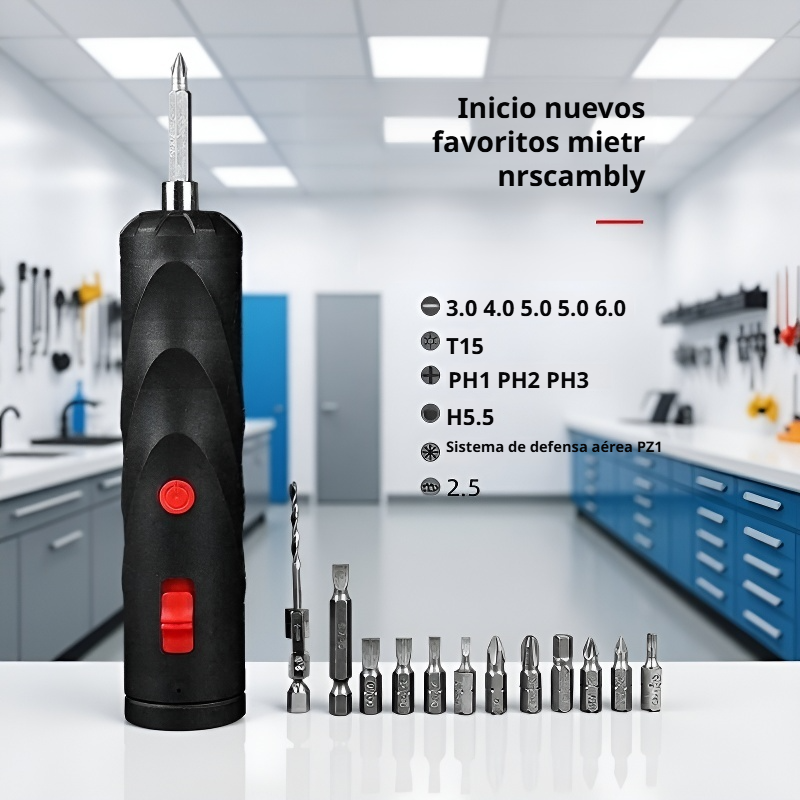 Set de destornillador eléctrico versátil para uso doméstico y profesional