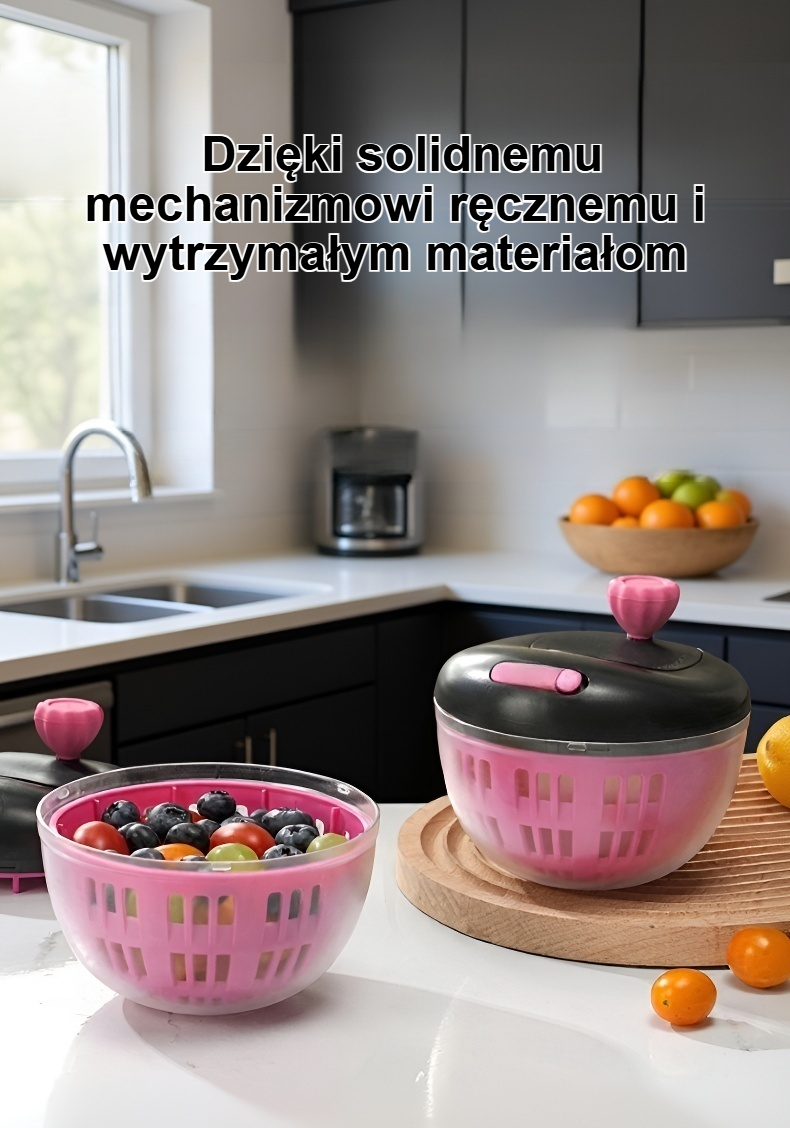 Ręczna wirówka do sałaty i warzyw w kuchni