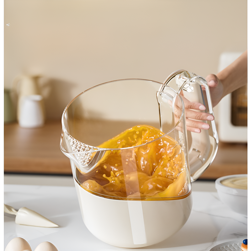 Household Multi-Purpose Semi-Automatic Egg Beater Cream Whisking Dough Mixing Cup