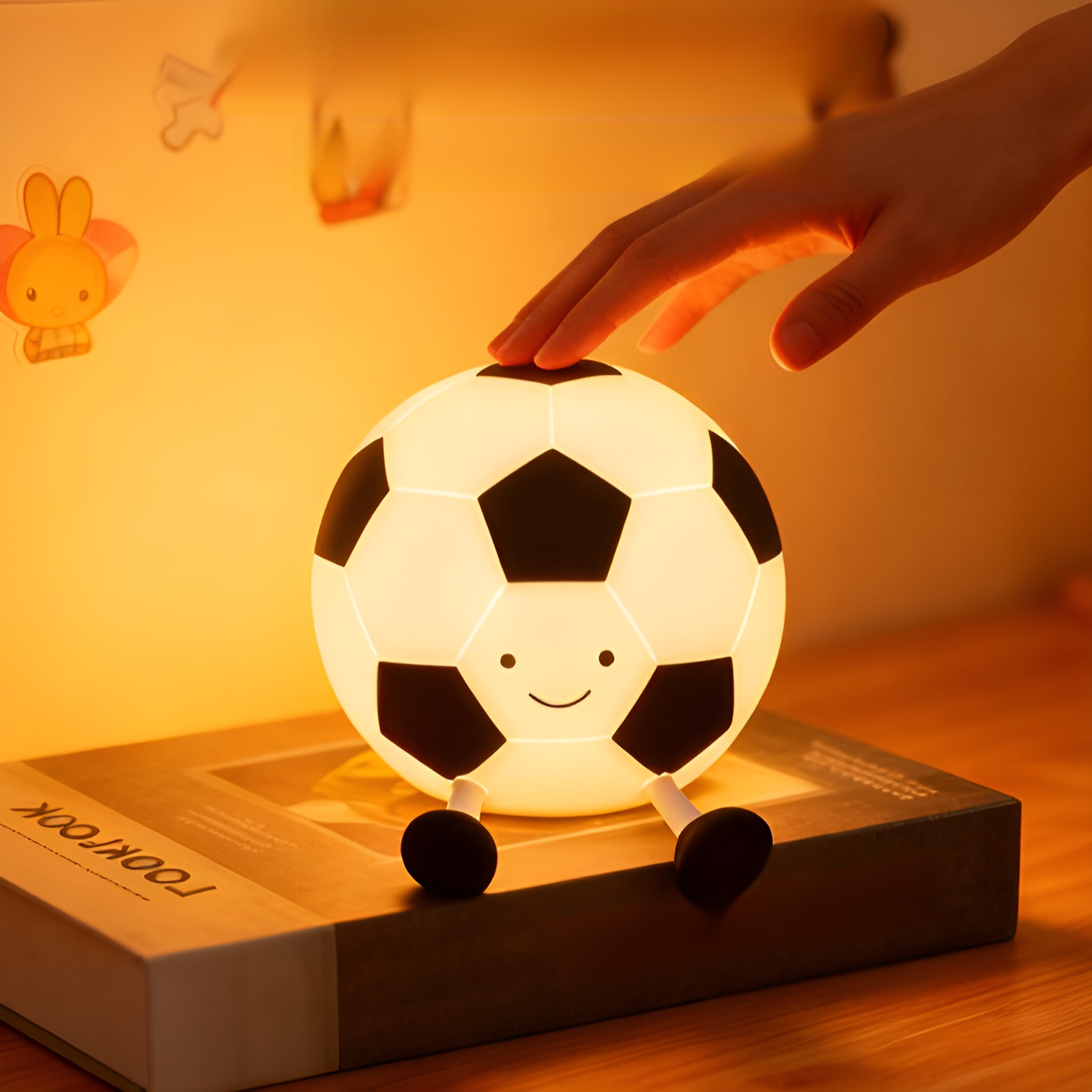 開心足球矽膠拍拍燈小夜燈 氛圍燈