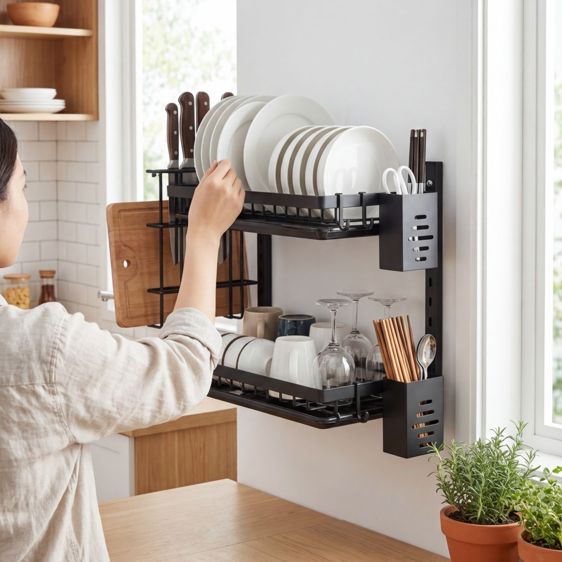 실용적인 가정용 식기 꽂이