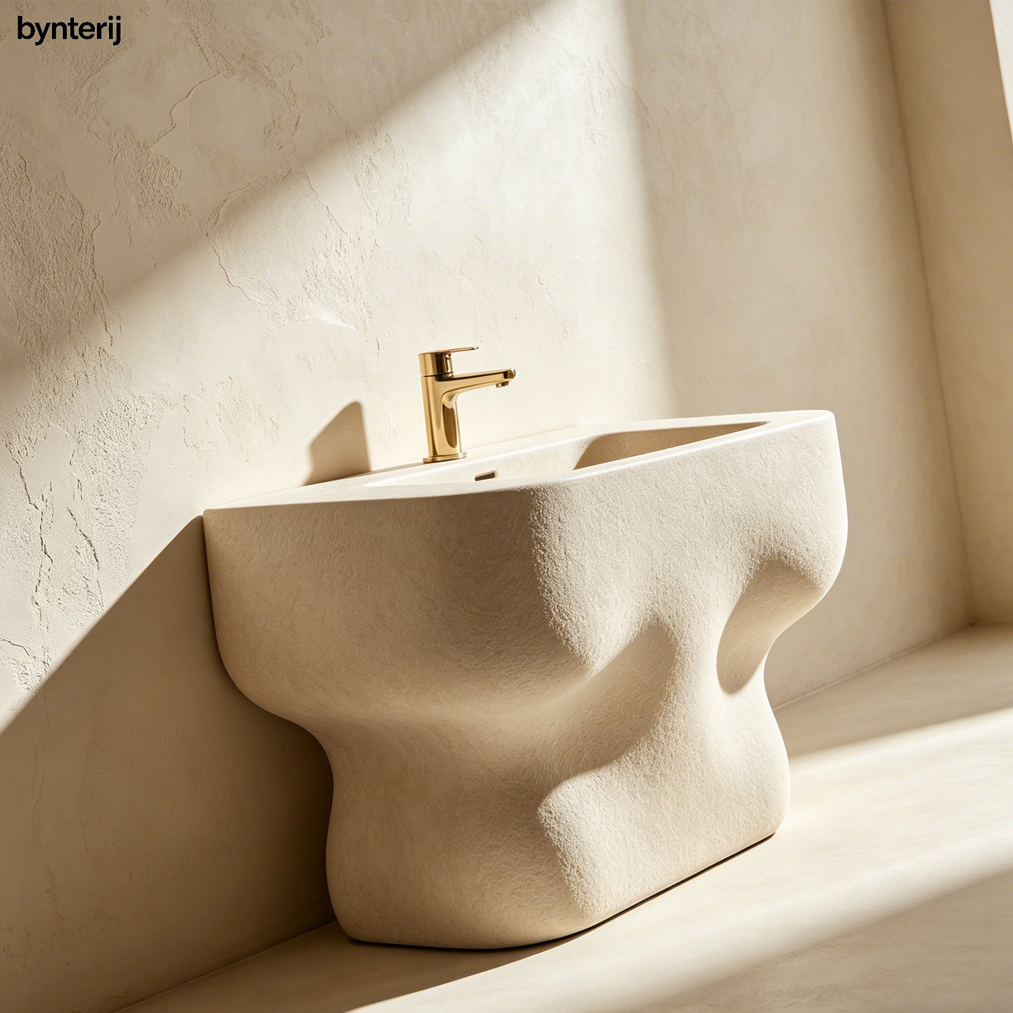 Wall-mounted washbasin in a modern bathroom