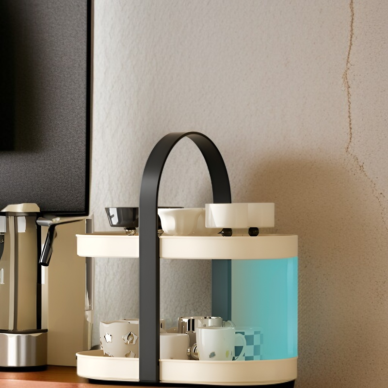 Organizador de tazas de té y café para escritorio, sin necesidad de perforar, para suelo