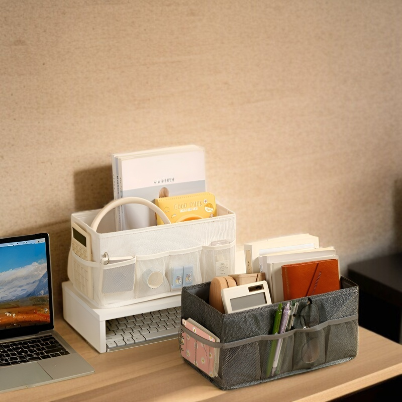 純色カチオンデスクトップ雑貨収納ボックス化粧品ジュエリー収納折りたたみメッシュボックス